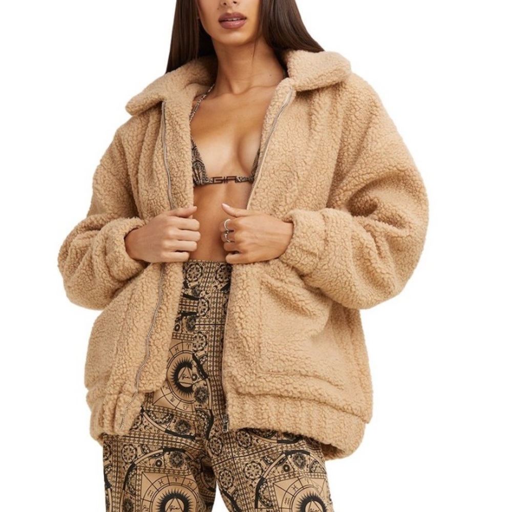 I.AM.GIA Pixie Teddy Coat in Tan (Size Small)